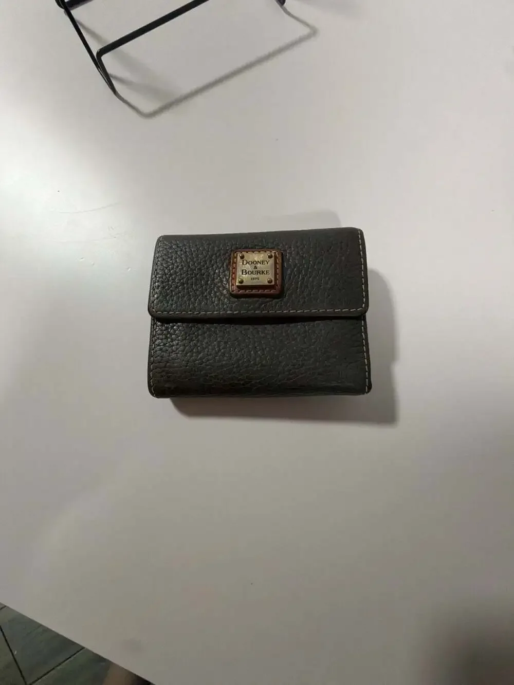 Dooney & Bourke Pebble Grain Small Flap Credit Card Wallet in Black